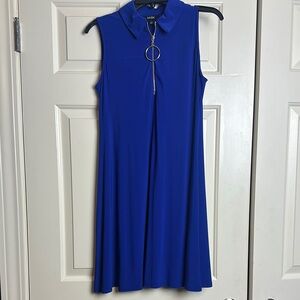 MSK Royal Blue Midi Dress with Zipper Detail